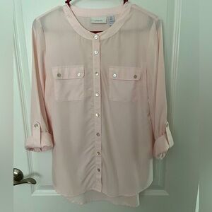 Chico’s Soft Pink, Long Sleeve, Button Front Blouse